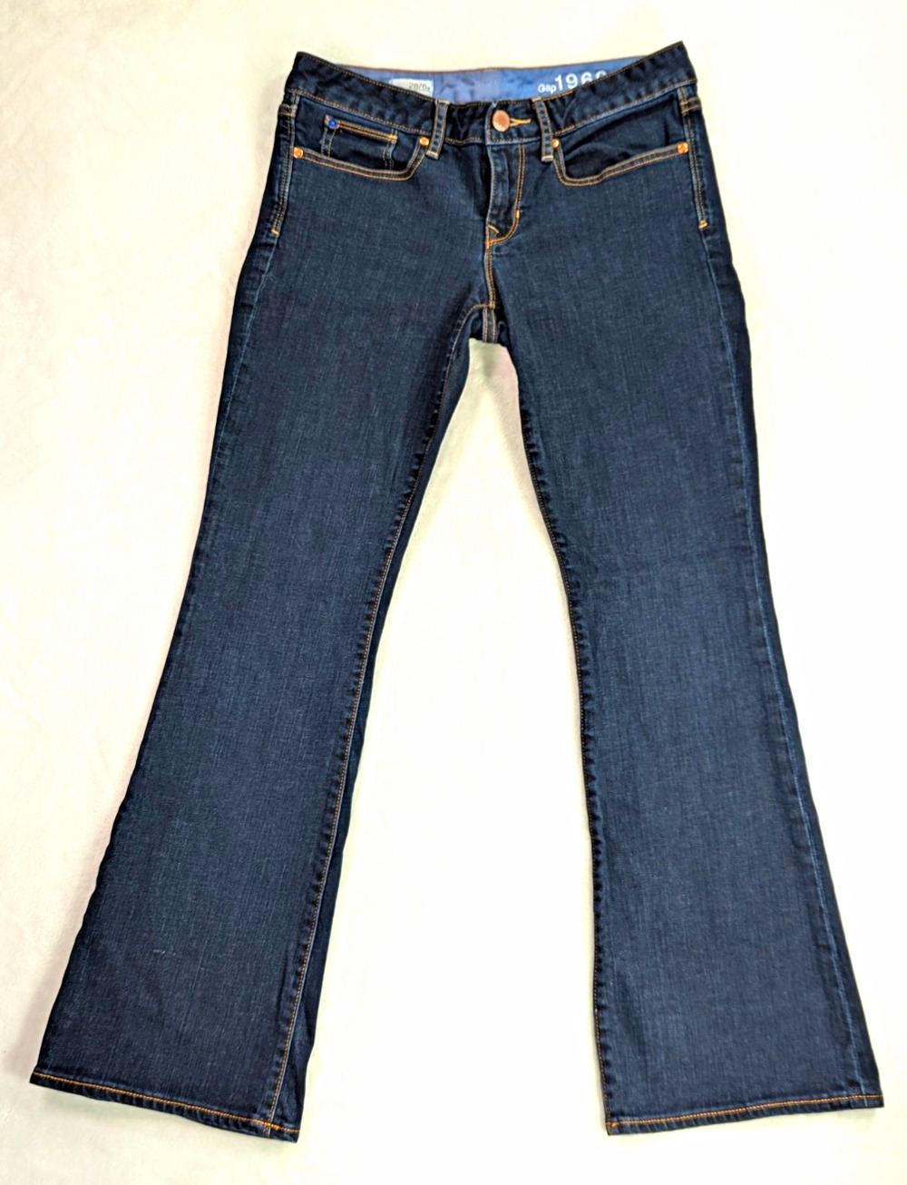 Gap 1969 Curvy Bootcut Jeans Womens 28 / 6A Dark Wash Low Mid Rise Stretch Denim
